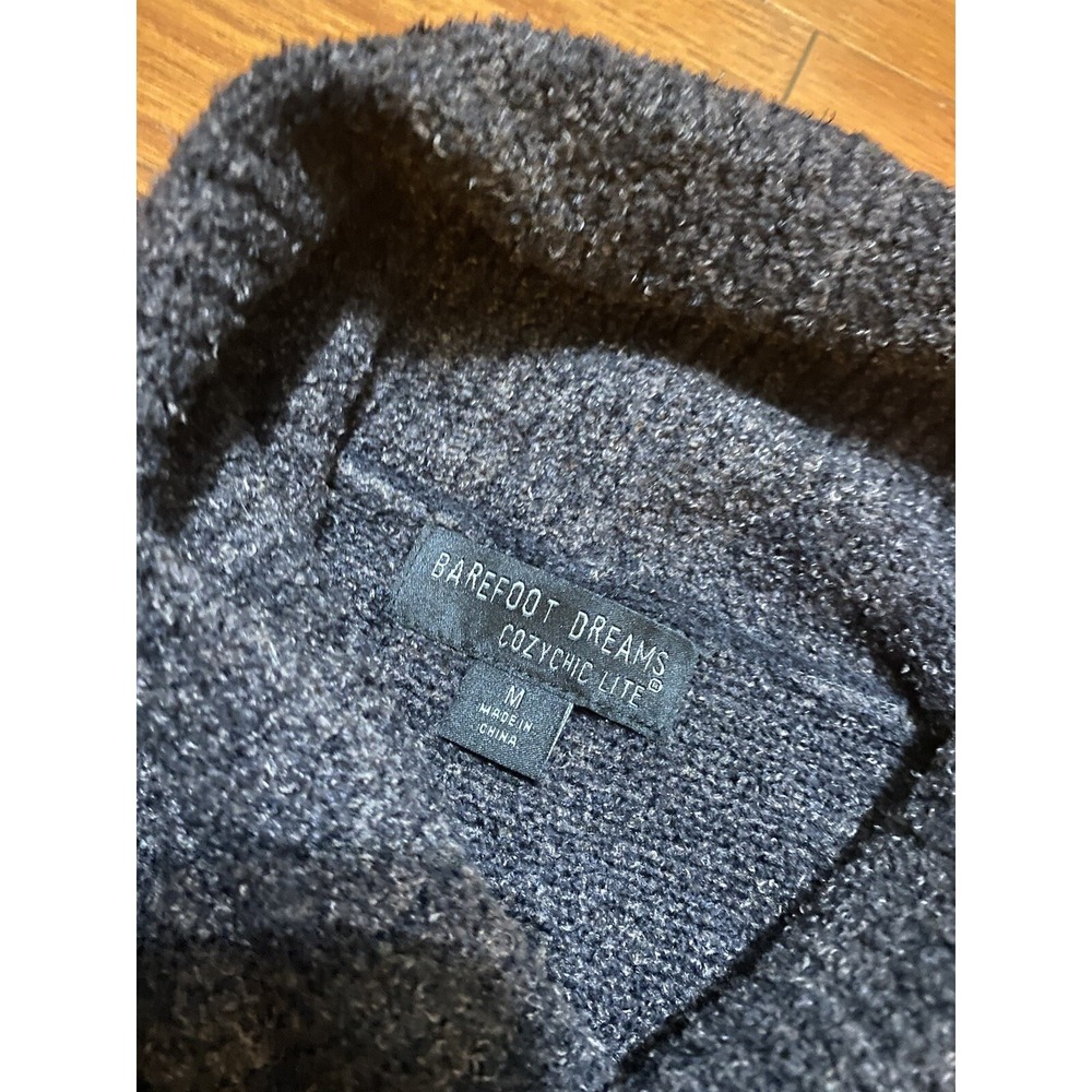 Barefoot Dreams Gray Cozy Chic Lite Circle Lounge Shawl Cardigan Sz M 452 Excell - Picture 2 of 5